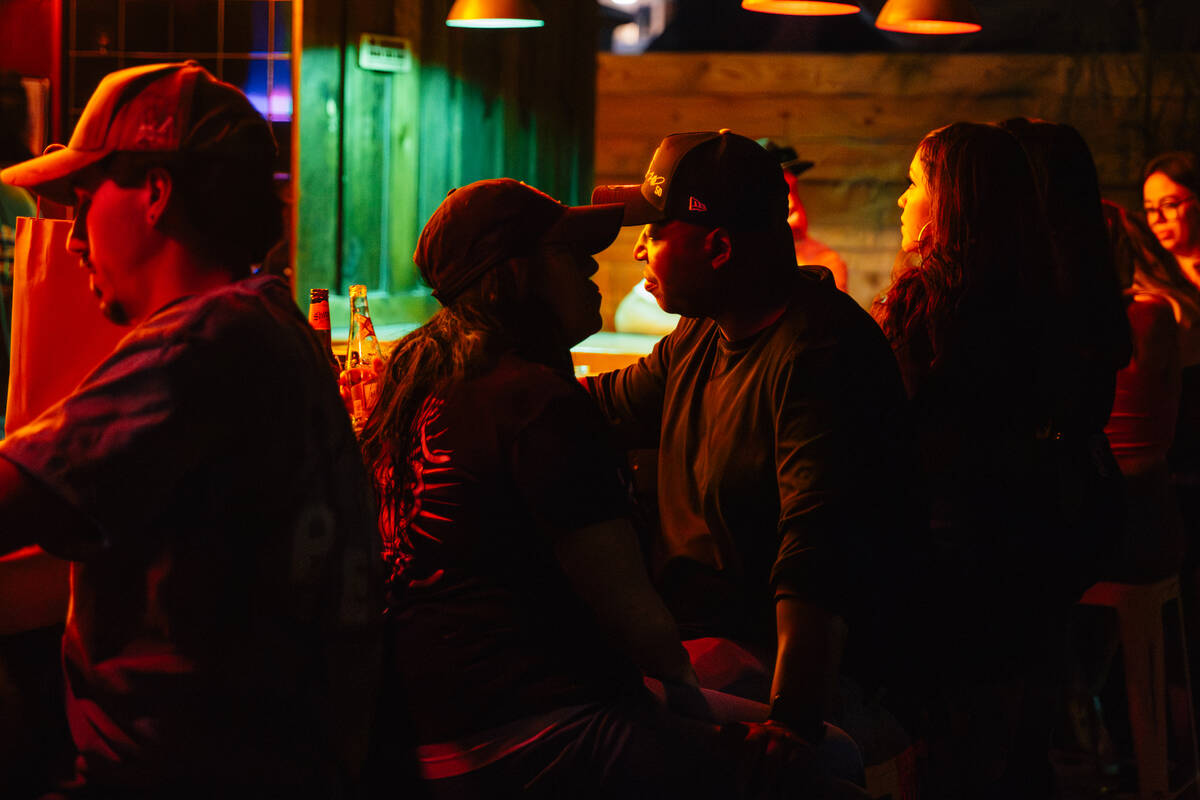 People sit at the bar at Dustland Saturday, June 20, 2026, in Las Vegas. (Madeline Carter/Las V ...