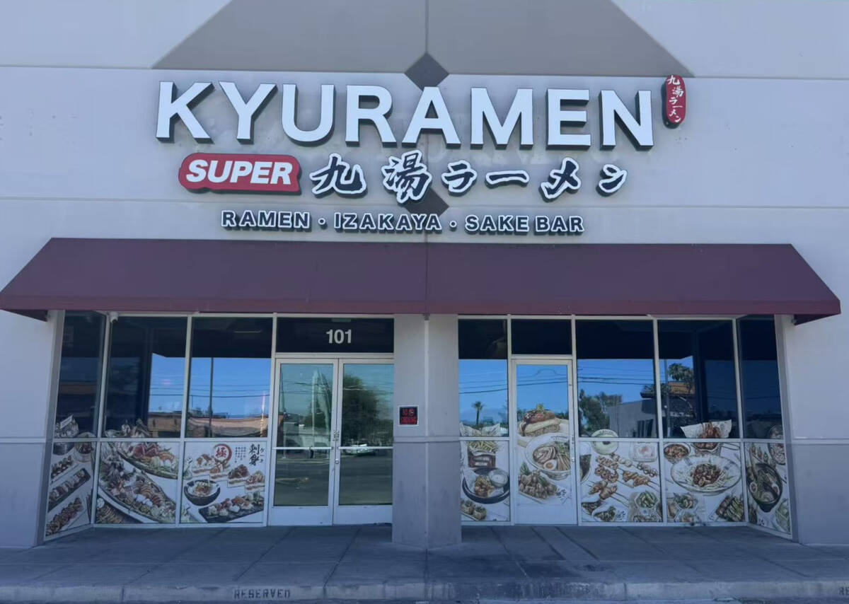 The exterior of Super Kyuramen, which is open as of summer 2026 in Chinatown Vegas. The restaur ...