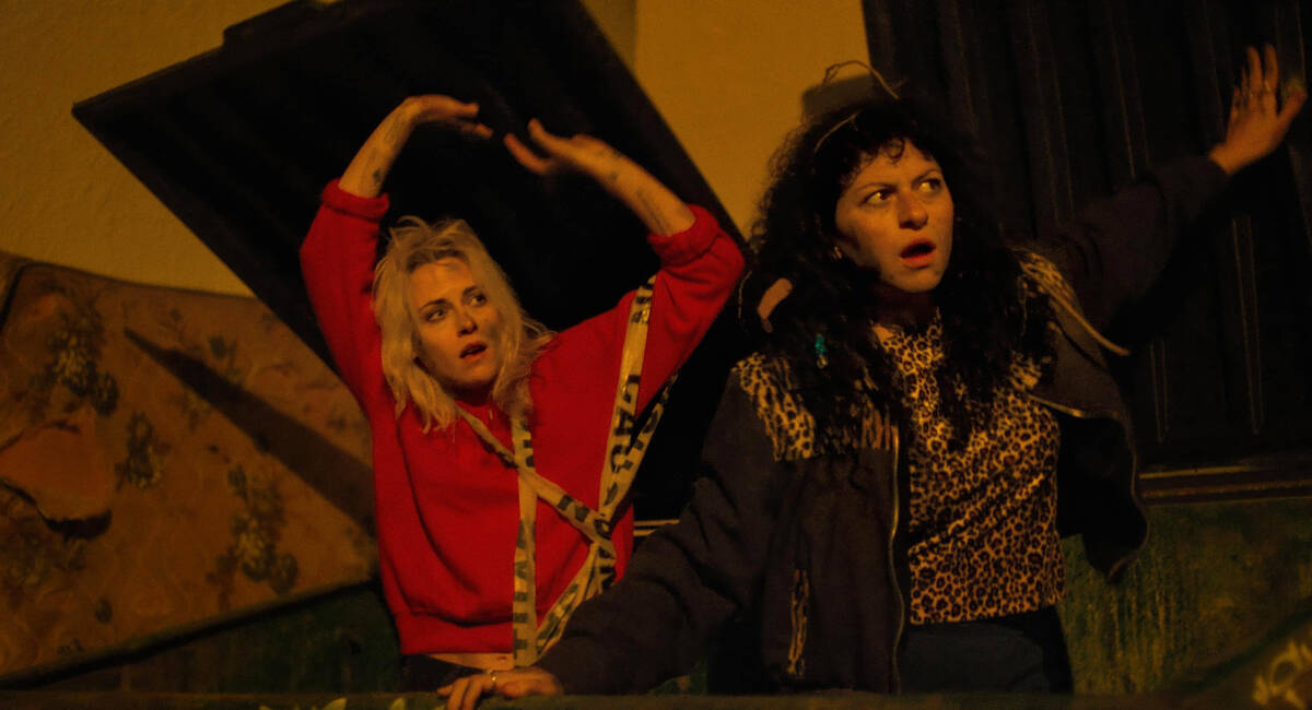 Kristen Stewart, left, and Alia Shawkat in "The Wrong Girls." (Neon Films)