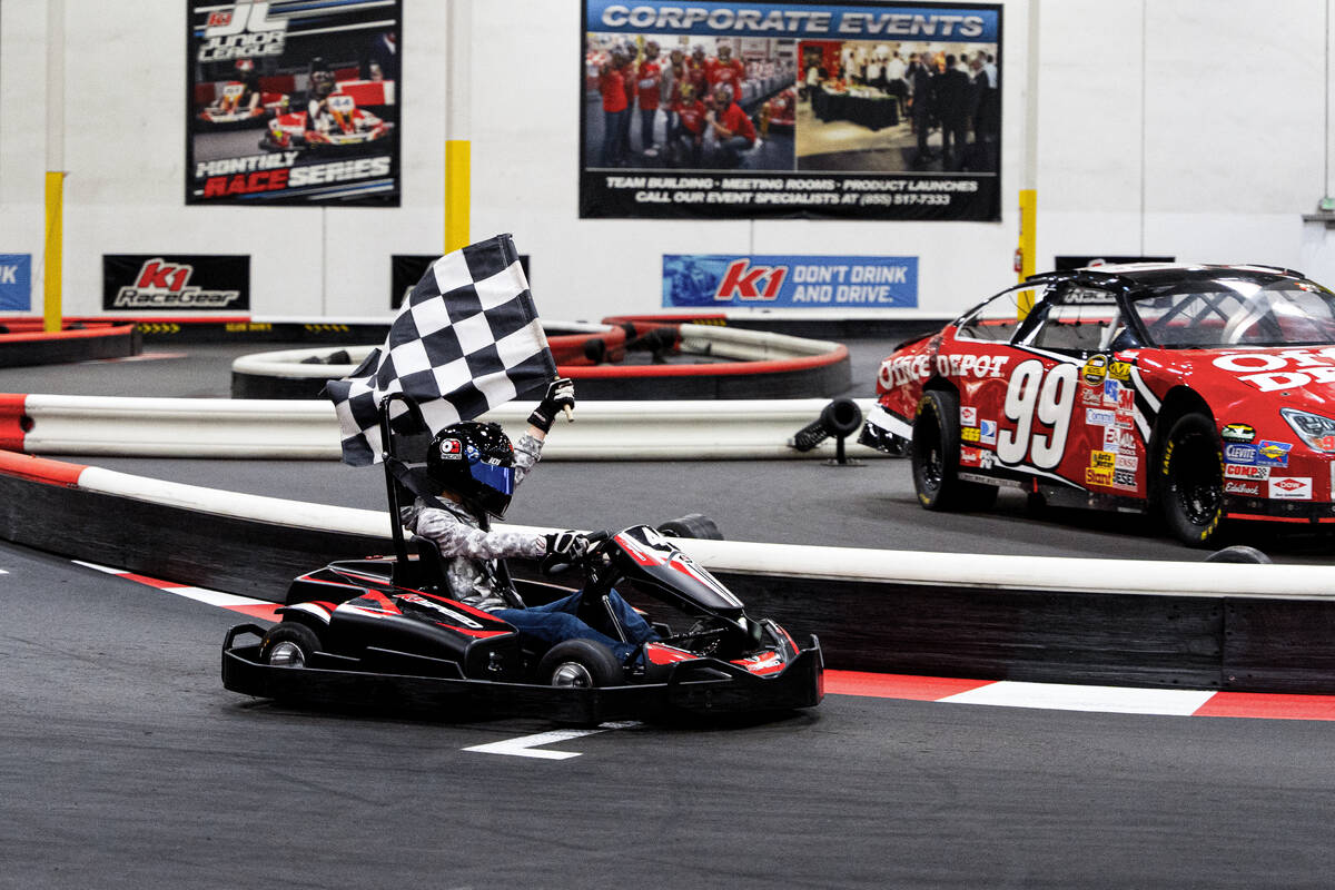 A go-karter races at K1 Speed in Las Vegas in this undated photo. (K1 Speed)