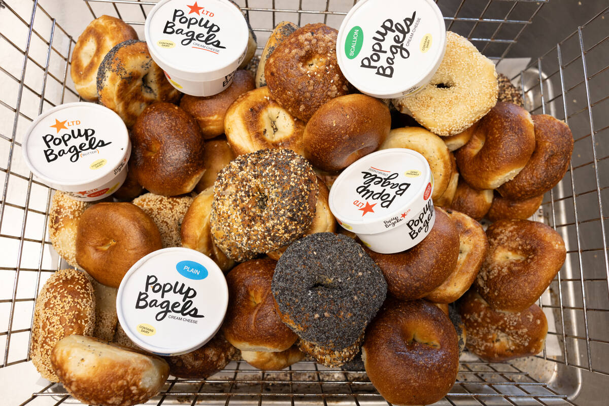 A selection of bagels and schmears from PopUp Bagels, which is opening a Henderson shop, its fi ...