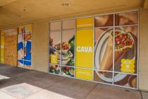 Signage for the future site of CAVA at 5655 Centennial Center Blvd. is photographed Wednesday, ...