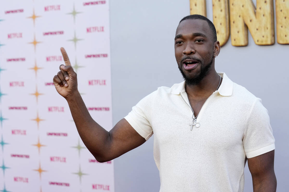 Jay Pharoah poses at the premiere of the Netflix film "Unfrosted" at the Egyptian The ...