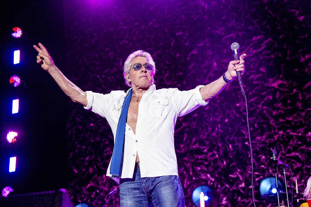 Roger Daltrey of The Who performs at TQL Stadium on Sunday, May 15, 2022, in Cincinnati. (Photo ...