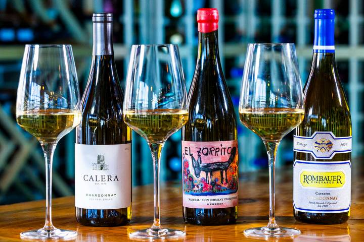 A white flight of wine at Hung Up on Wine, a new wine bar opened by Hung Nguyen, longtime forme ...