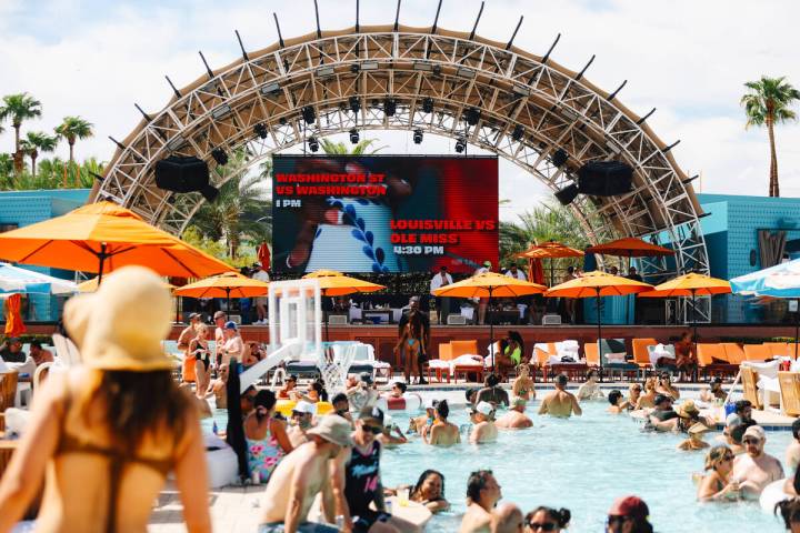 Tailgate Beach Club at Mandalay Bay Saturday, Aug. 29, 2026, in Las Vegas. (Madeline Carter/Las ...