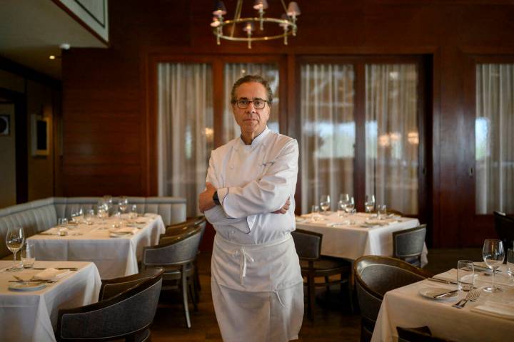 Chef Michael Lomonaco poses for a portrait at his restaurant, the Porter House, in New York on ...