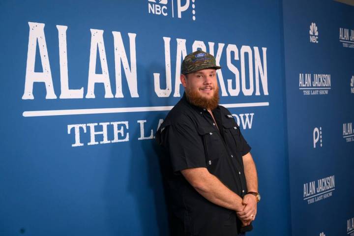 Luke Combs arrives on the red carpet for Alan Jackson's final farewell concert called, &qu ...