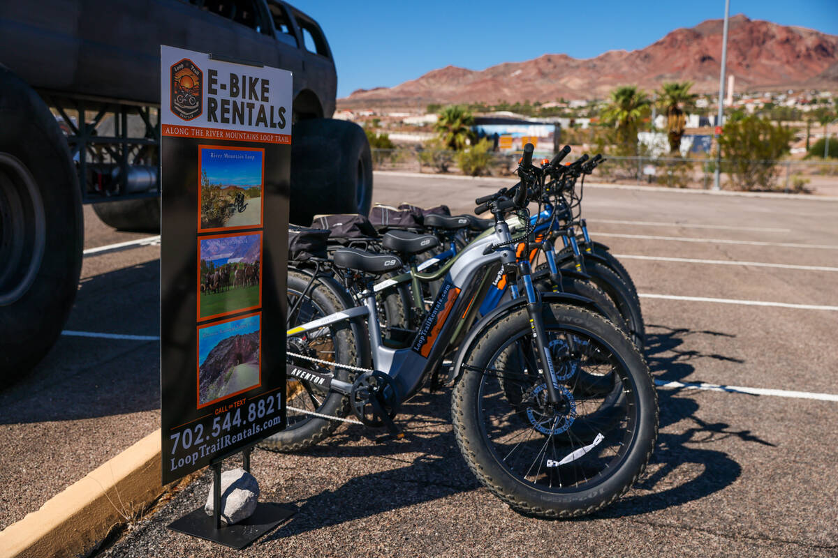 E-bikes available to rent for visitors at the Travel Nevada Adventure Center — Boulder City a ...