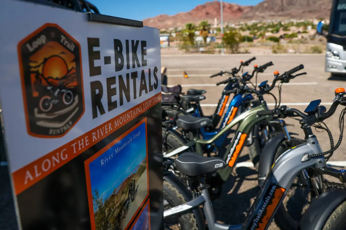 E-bikes are available to rent at the Travel Nevada Adventure Center — Boulder City on Wednesd ...