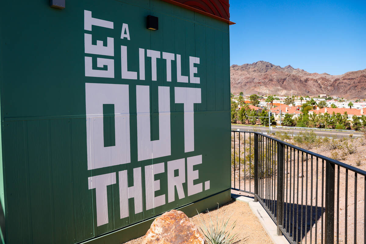 “Get a little out there,” Travel Nevada's motto, painted on the side of the Travel Nevada A ...