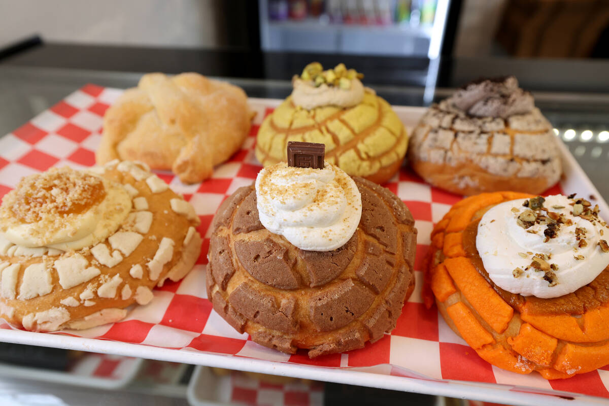 Stuffed conchas are shown at Las Vegas Bakery inside Fergusons Downtown on East Fremont Street ...
