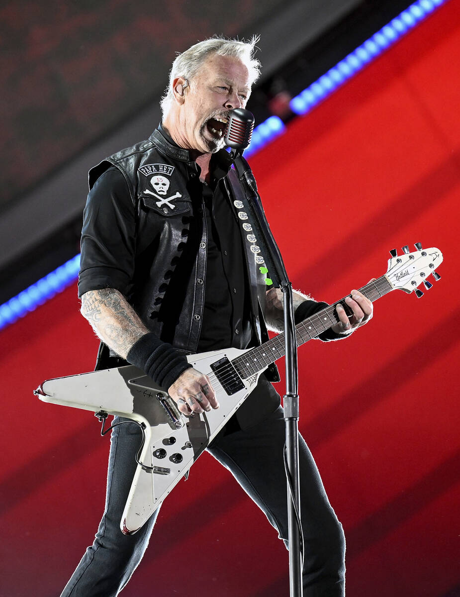 James Hetfield of Metallica performs during the Global Citizen Festival on Saturday, Sept. 24, ...