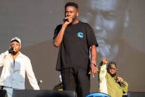 GZA, backed by RZA, left, and Raekwon, performs with Wu-Tang Clan last month at the Shaky Knees ...