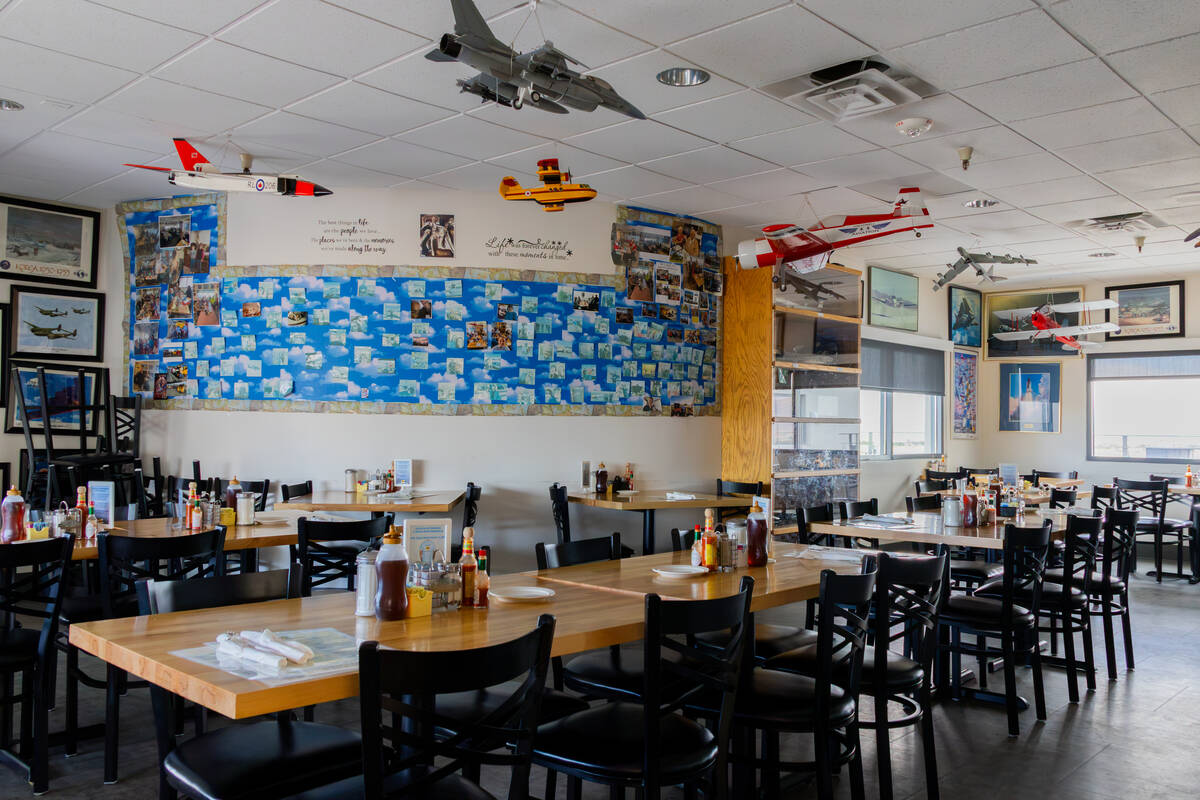 Decor and tables are seen at Sunshine and Tailwinds Cafe in North Las Vegas. (Harry Reid Intern ...