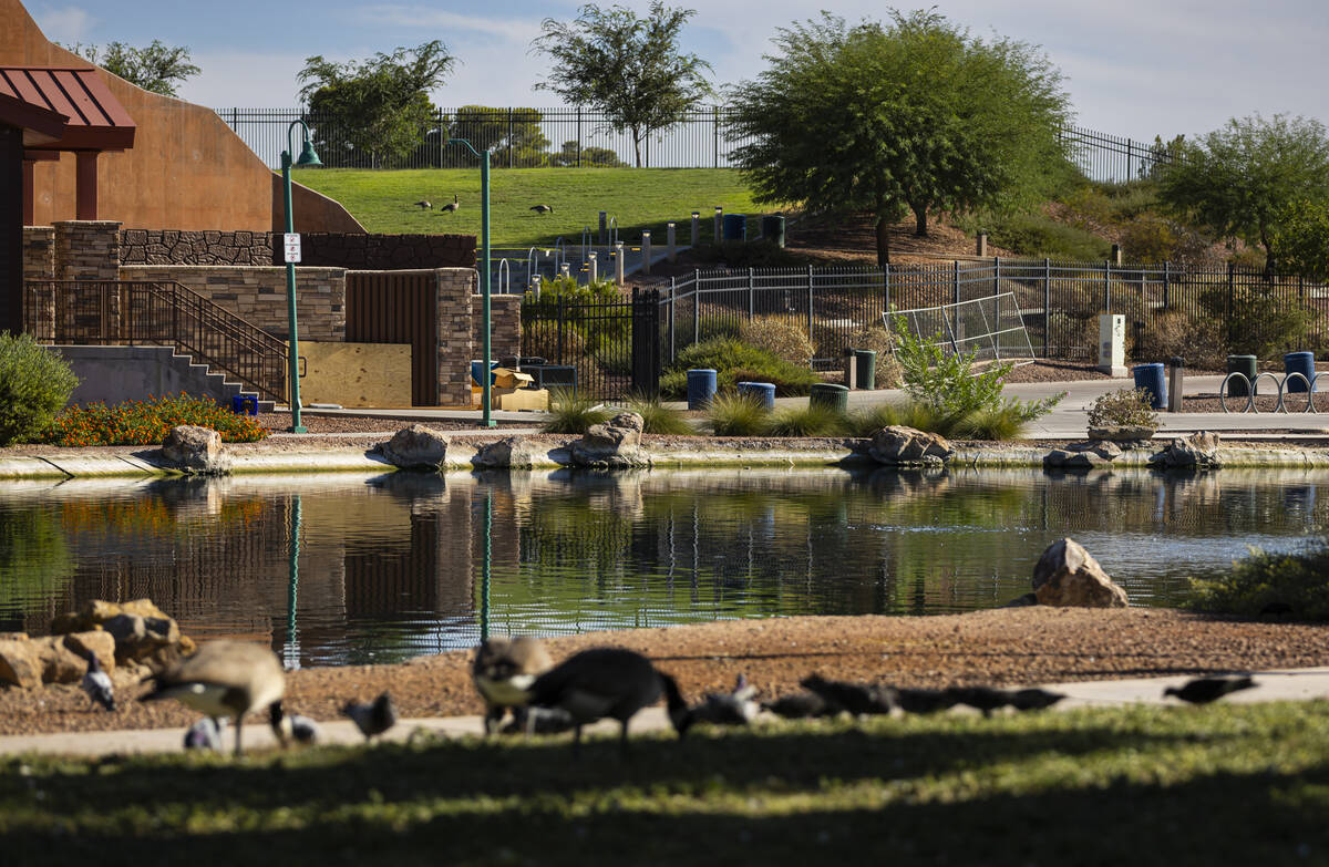 A pond is seen near the Craig Ranch Amphitheater at Craig Ranch Regional Park on Sunday, Sept. ...