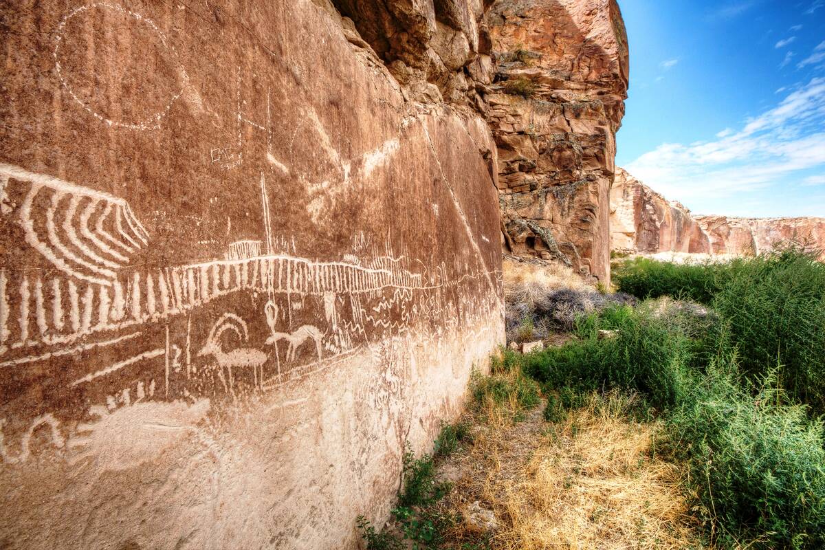 Petroglyphs are seen in Basin and Range National Monument in 2015. (Bob Wick/Bureau of Land Man ...