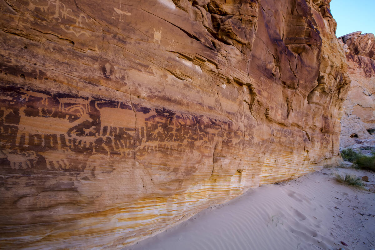 Petroglyphs are seen in Gold Butte National Monument in 2016. (Bob Wick/Bureau of Land Management)