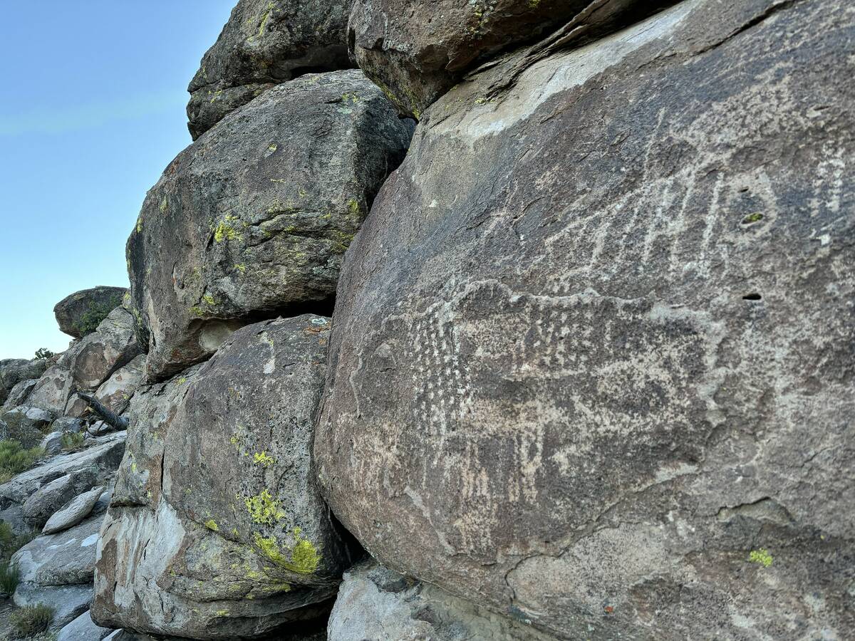 Mount Irish is home to one of the largest concentrations of petroglyphs in Nevada, seen in Basi ...