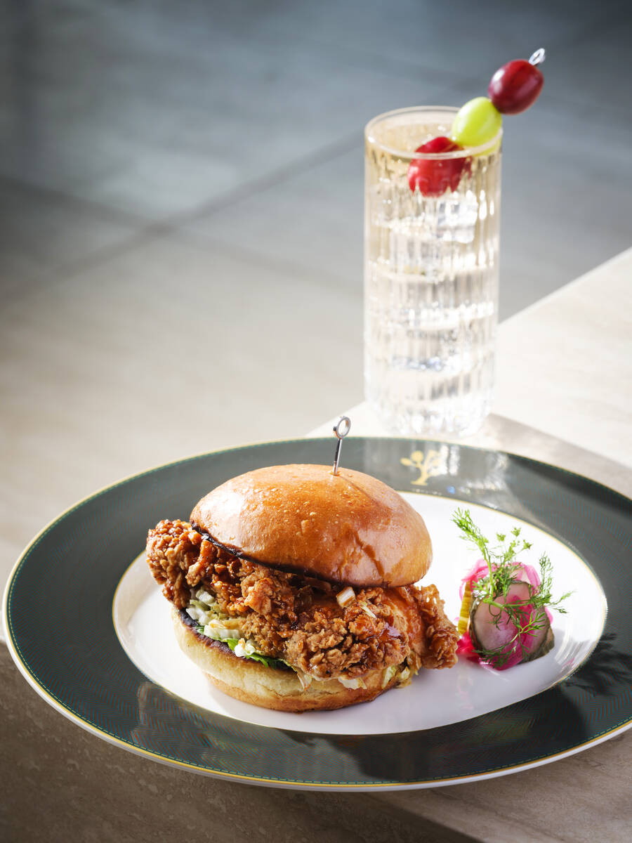 A Korean fried chicken sandwich from Wynn's Cliff House Grill, the new restaurant overlooking t ...