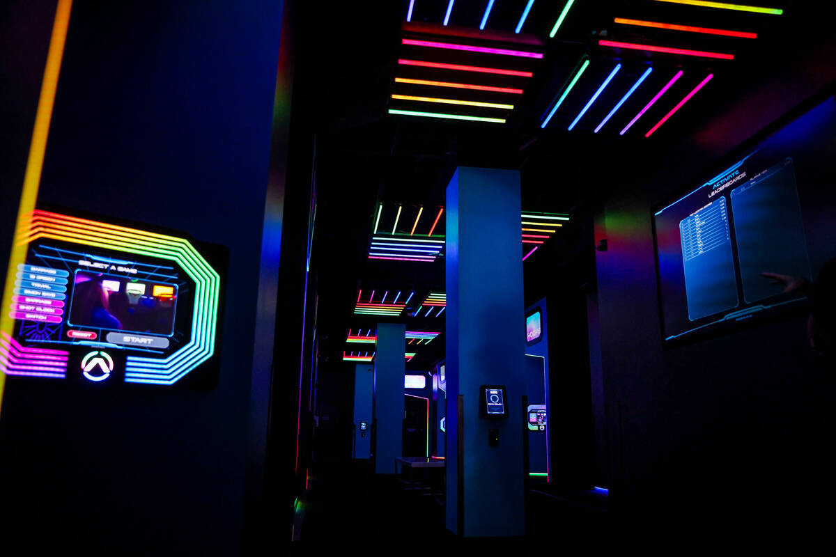 Inside the hallway of Activate Games where each game has its own individual room at Activate Ga ...
