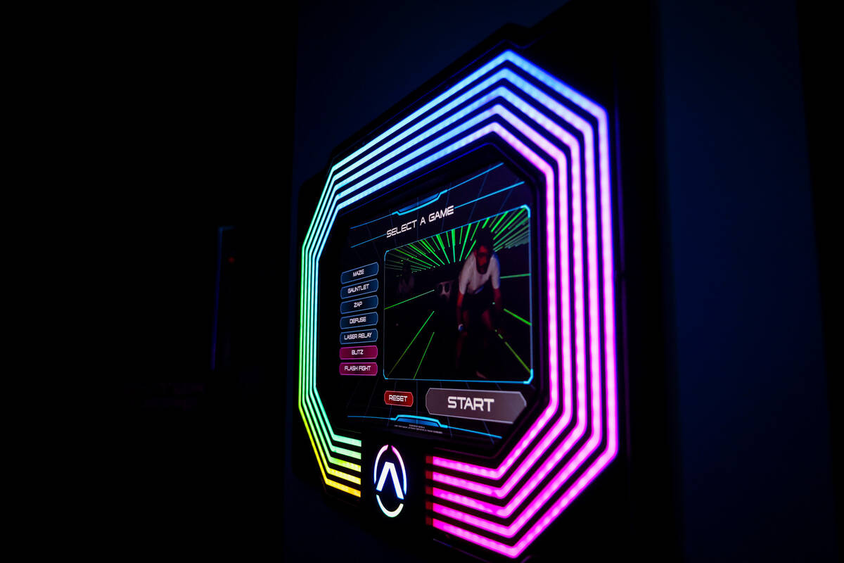Welcome screen pad for players to access Activation Games’ “Laser” game at ...