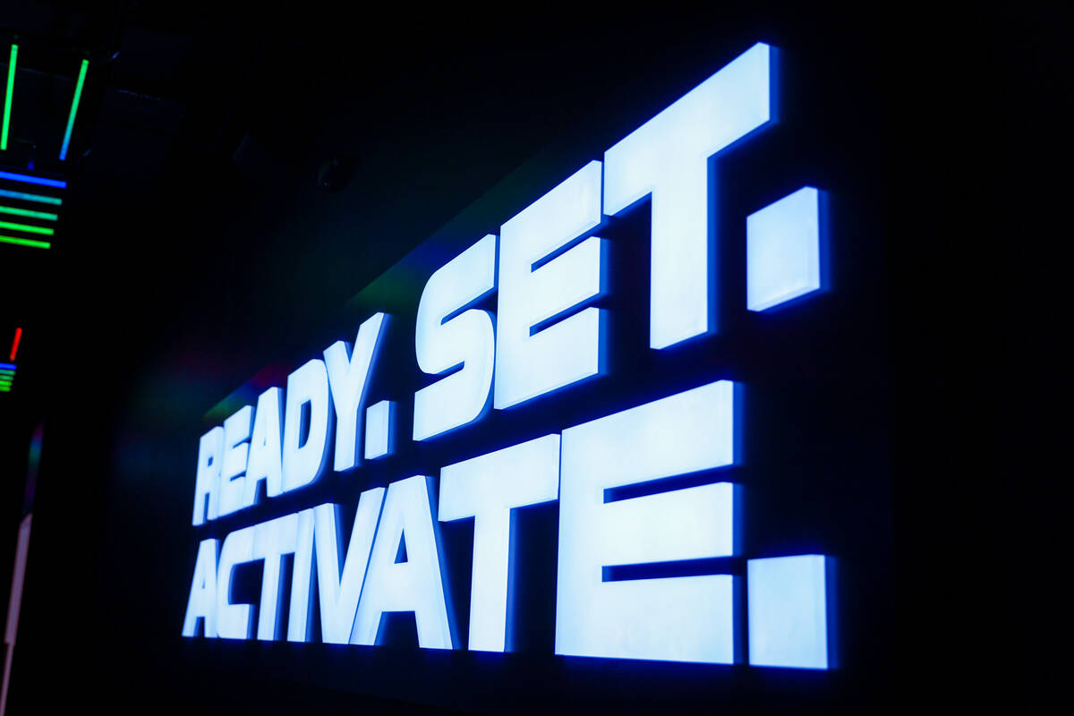 “Ready. Set. Activate.” sign in Activate Games at Town Square on Thursday, Oct. 1 ...
