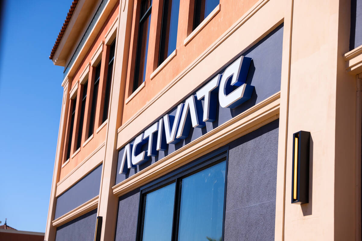 The logo of Activate Games Las Vegas at their new Town Square location on Thursday, Oct. 1, 202 ...