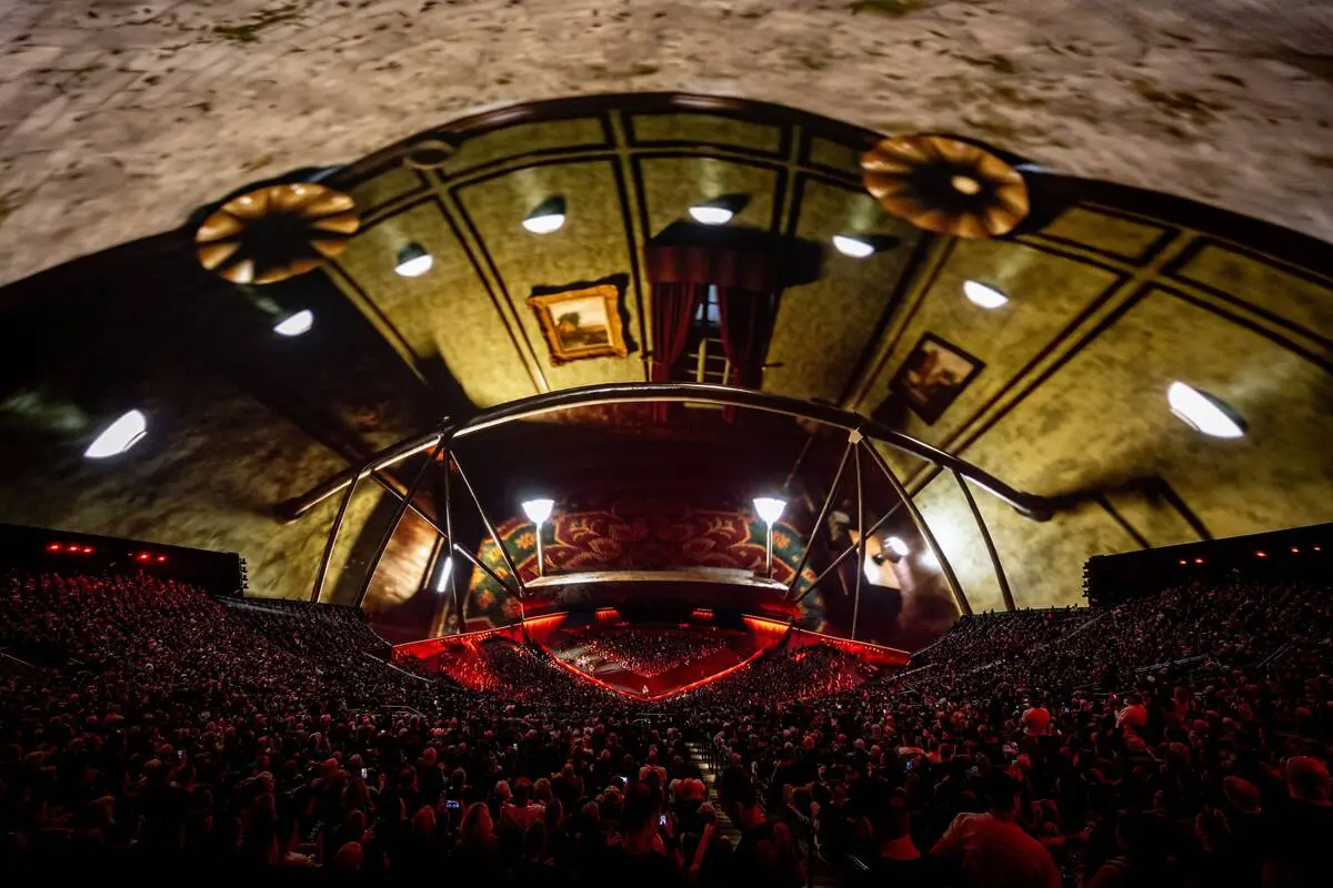 Metallica rocks the Sphere in the opening night of "Life Burns Faster" on Thursday, Oct. 1, 202 ...