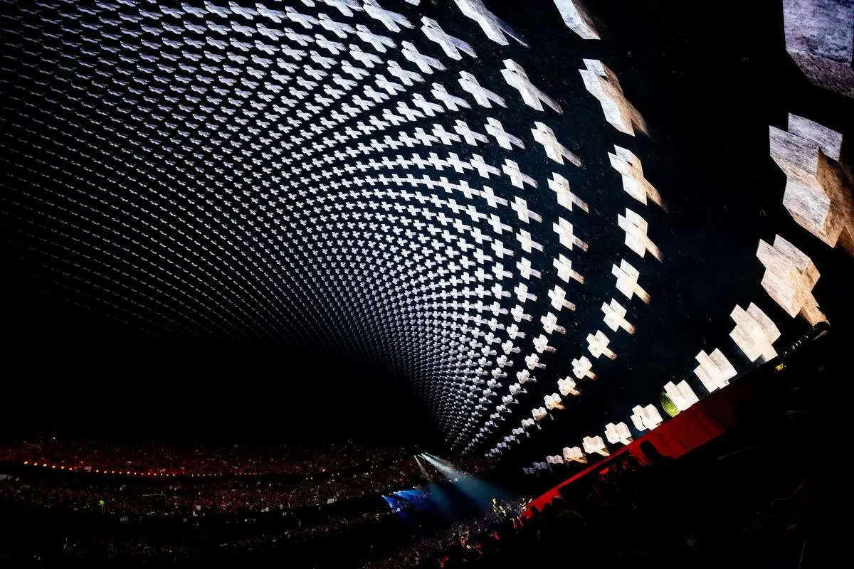 Metallica rocks the Sphere in the opening night of "Life Burns Faster" on Thursday, Oct. 1, 202 ...