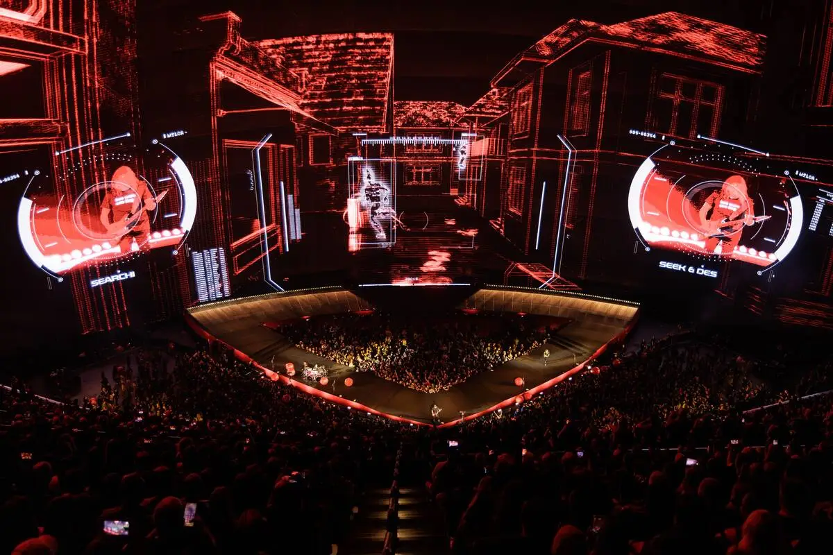 Metallica rocks the Sphere in the opening night of "Life Burns Faster" on Thursday, Oct. 1, 202 ...