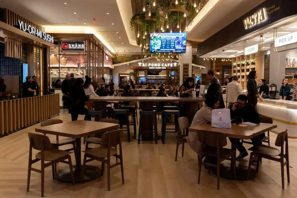 Eat Your Heart Out food hall is seen on Friday, Dec. 1, 2023, in Las Vegas. (Ellen Schmidt/Las ...