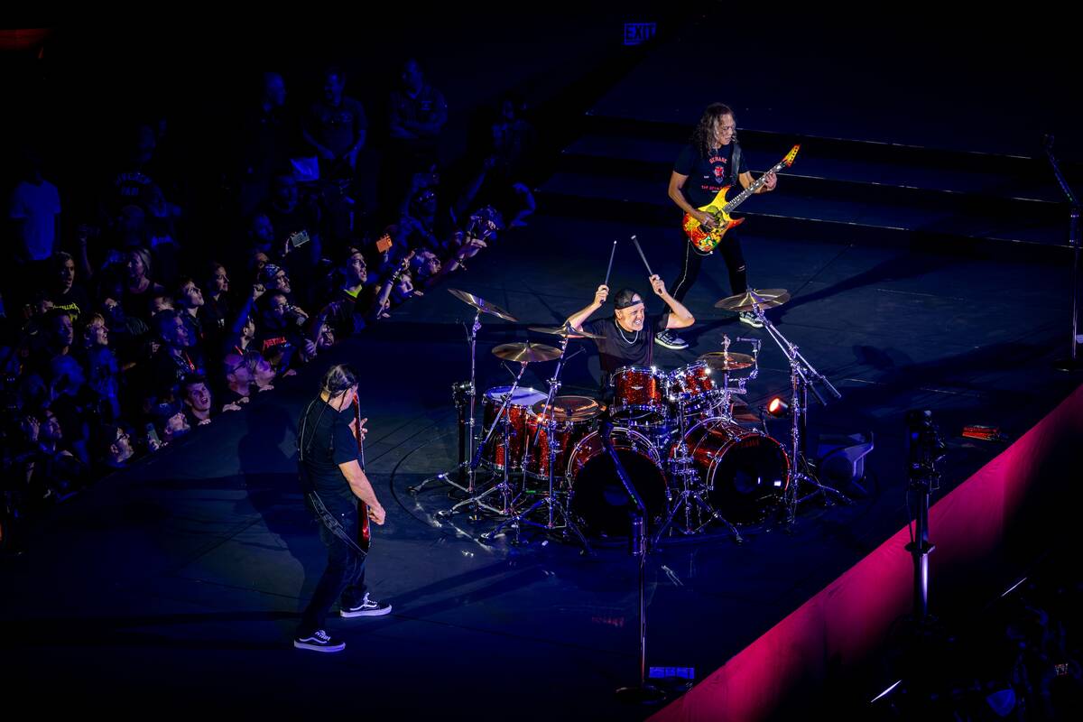 Metallica rocks the Sphere in the opening weekend of "Life Burns Faster" on Saturday, Oct. 3, 2 ...