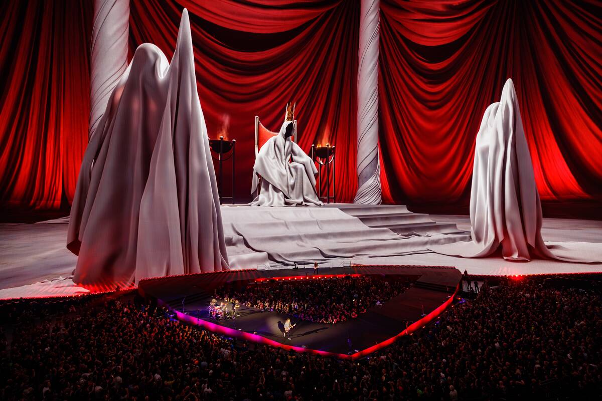 Metallica rocks the Sphere in the opening night of "Life Burns Faster" on Saturday, Oct. 3, 202 ...