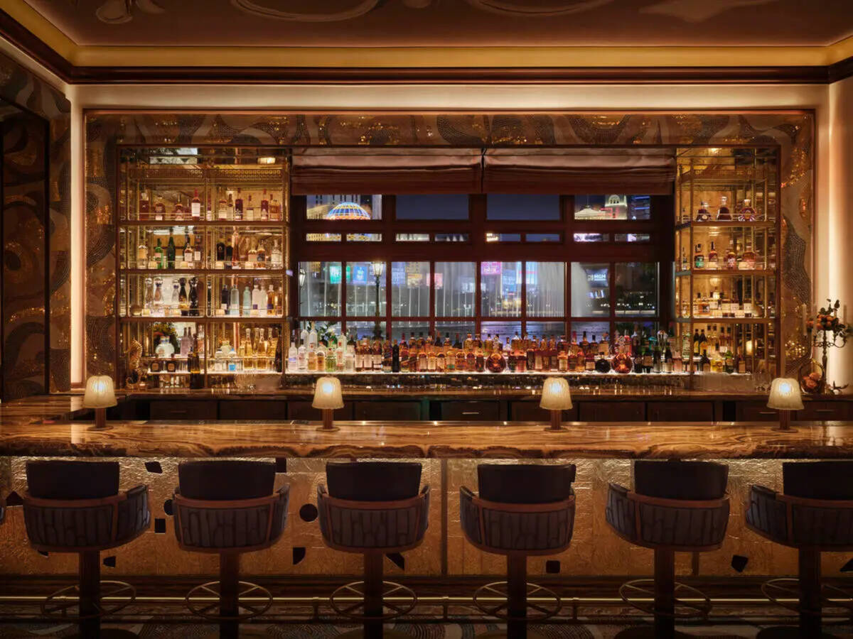 The bar at Carbone Riviera at Bellagio on the Las Vegas Strip. (Doublas Friedman)