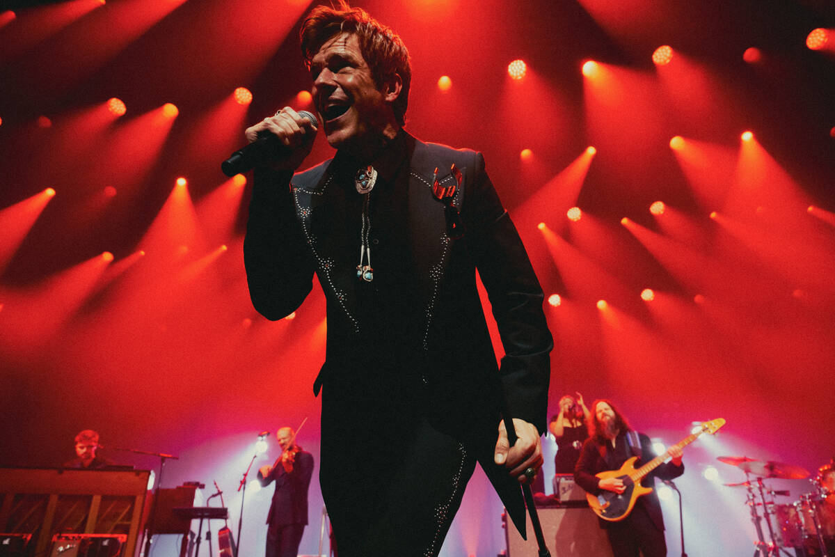 Brandon Flowers is shown in his premiere at Encore Theater at Wynn Las Vegas on Monday, Oct. 6, ...