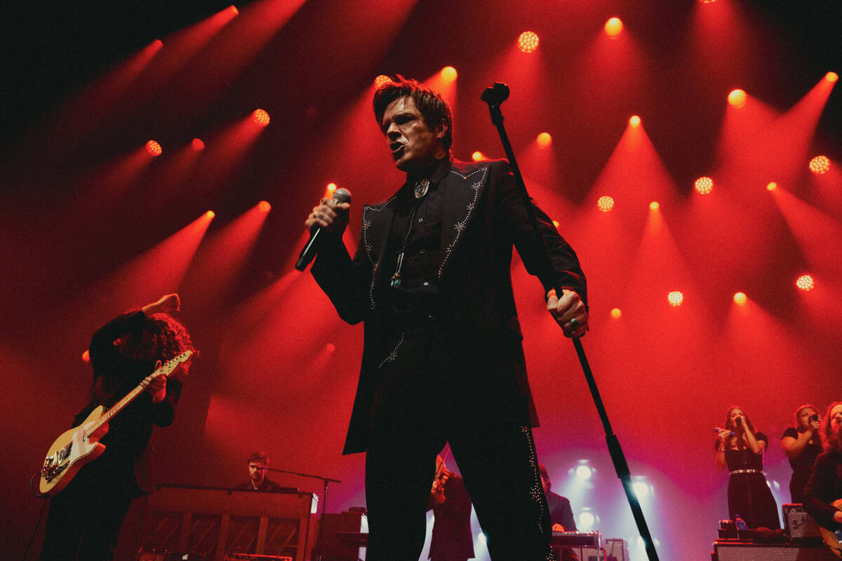 Brandon Flowers is shown in his premiere at Encore Theater at Wynn Las Vegas on Monday, Oct. 6, ...